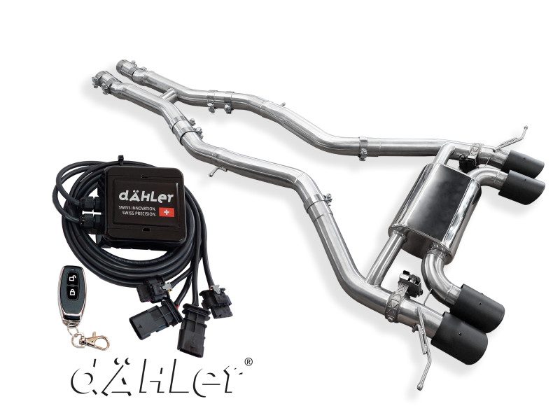 dÄHLer RedLine cat-back performance sports exhaust system BMW G80 sedan G81 Touring M3 G82 M4 G83 Competition valve controller x black edition