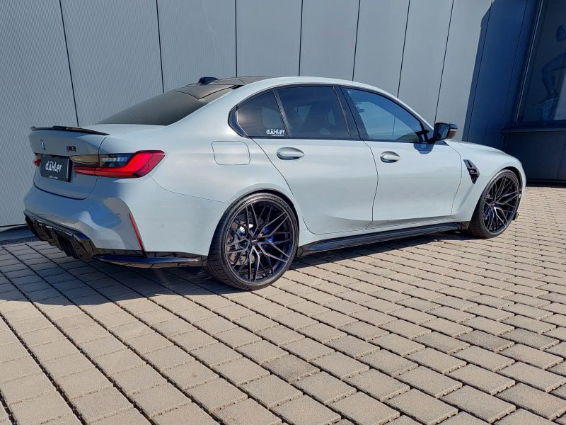 dÄHLer 21 inch forged wheels, lowering, front lip splitter, sports exhaust, BMW G8x M3 M4