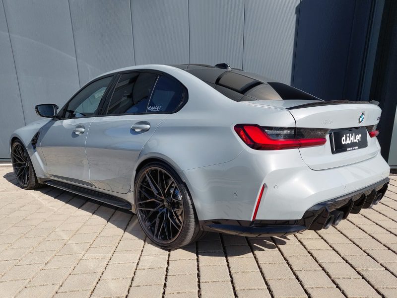 dÄHLer 21 inch forged wheels, lowering, front lip splitter, sports exhaust, BMW G8x M3 M4