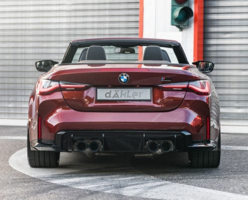 BMW M4 Convertible G83 by dÄHLer BMW M4 Convertible G83, dÄHLer tuning, exhaust system, forged wheels, lowering springs, engine tune, carbon front lip, splitter, valve controller, dahler bmw