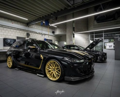 dÄHLer 5-piece carbon front splitter dahler tuning bmw g80 g81 m3 g82 g83 m4 exhaust valve controller forged wheels lowering carbon front spoiler lip splitter